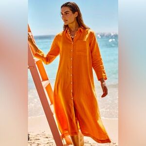 J. Jill | Dresses | Jjill Orange Linen Dress | Poshmark
